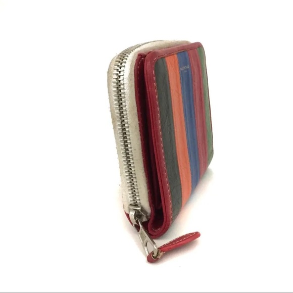 BALENCIAGA Bazar MultiColor Leather Bifold Wallet/2W0560 - Picture 2 of 9